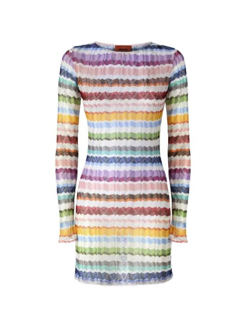 Missoni Zigzag-knit long-sleeve beach dress Orange MC22SL00BR015Z
