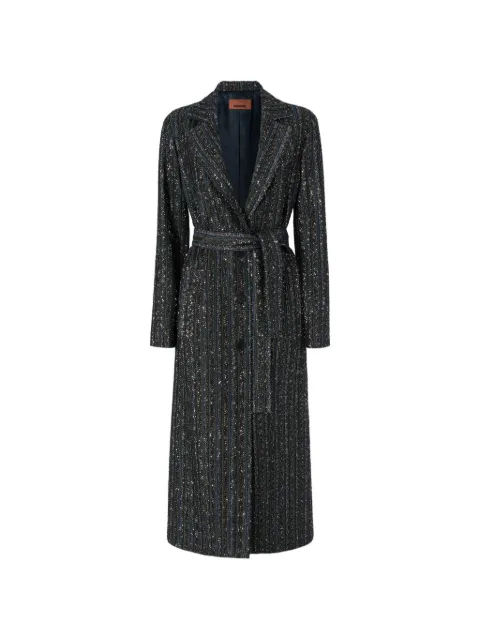 Missoni sequin-embellished belted coat Black DS26WC01BK01JC