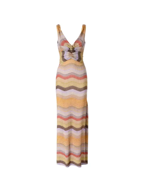 Missoni Zigzag-knit cut-out dress Orange DS26WG2TBR016A