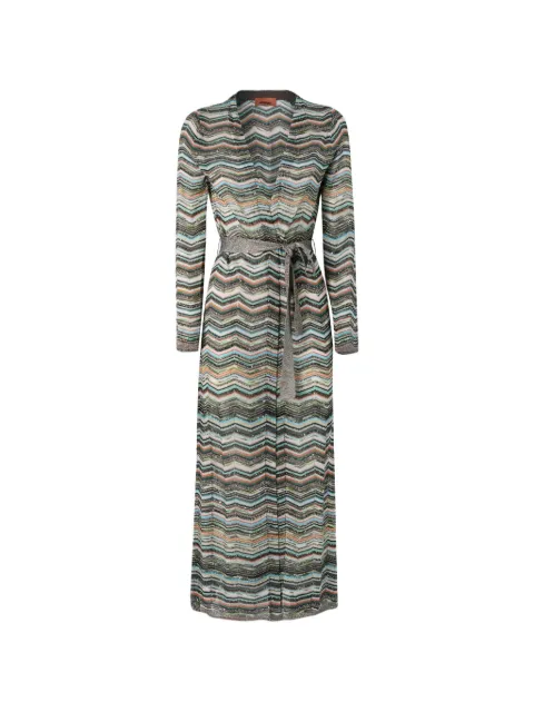 Missoni zigzag-knit sequin-embellished cardigan Green DS26WM0MBK01KS