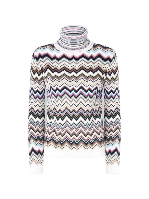 Missoni zigzag roll-neck sweater White DS26WN1ABK01KO