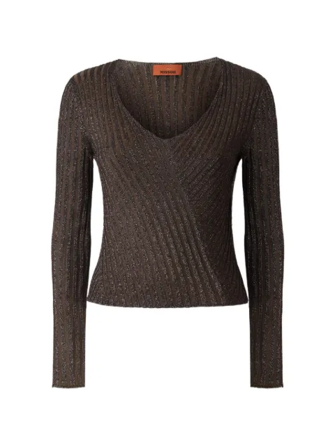 Missoni metallic-thread ribbed-knit sweater Brown DS26WN0XBK01JE