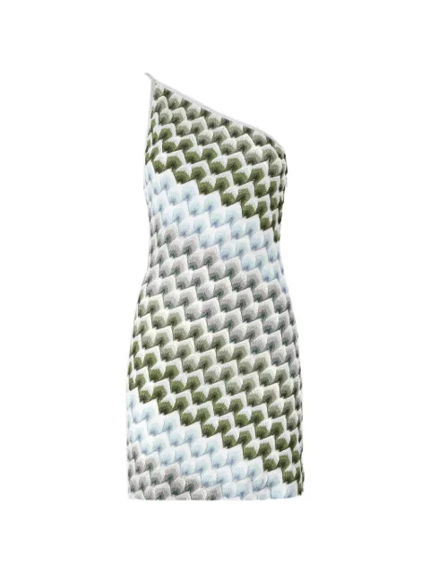 Missoni one-shoulder Chevron-knit dress Green DS26WG1UBR015L