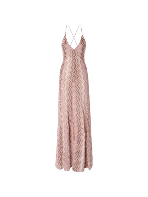 Missoni long viscose dress with snake motif Pink DS26WG1VBR016F