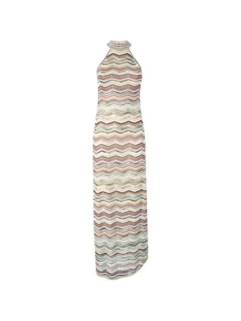 Missoni zigzag-knit halterneck dress Neutrals DS26WG29BK01KS