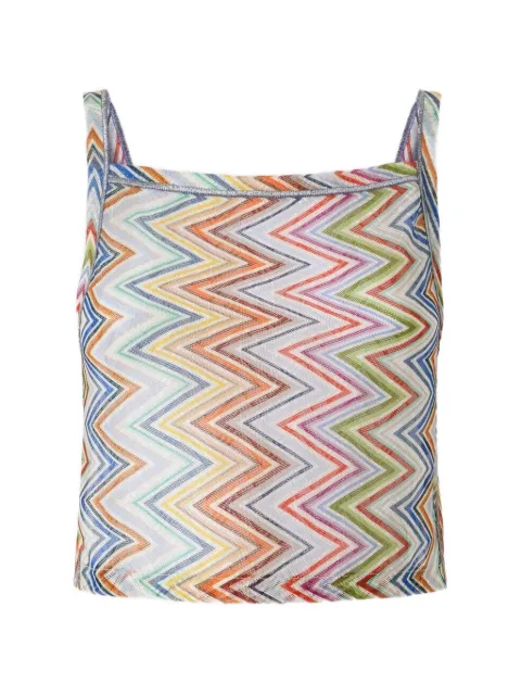 Missoni zigzag-knit tie-back top White MS26SK0IBR0161