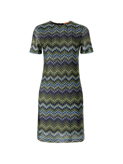 Missoni short-sleeve viscose mini dress Blue DS26WG39BR016F