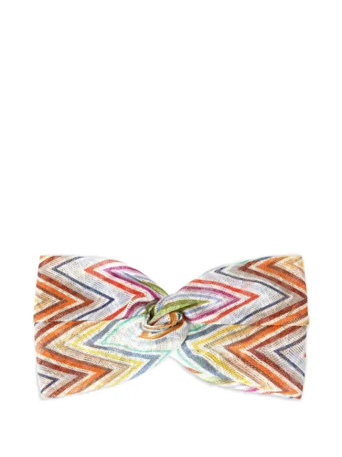 Missoni zigzag-knit twisted headband White AC25WS01BR0161