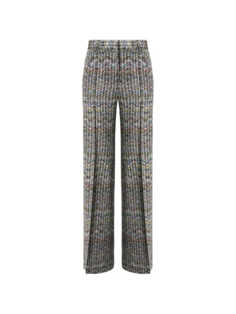 Missoni zigzag-knit sequin-embellished trousers Green DS26WI0BBC006D