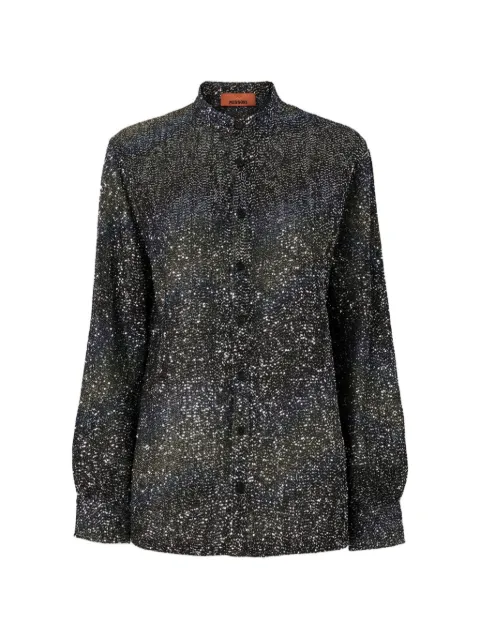 Missoni sequin-embellished zigzag shirt Black DS26WJ0EBC006G