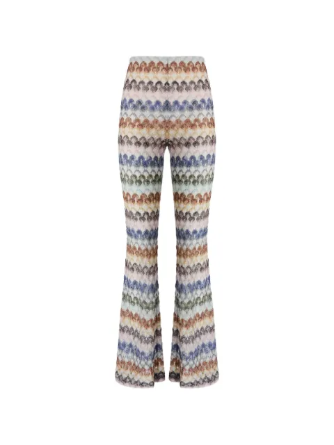 Missoni flare viscose trousers with dégradé lace motif Neutrals DS26WI09BR015P