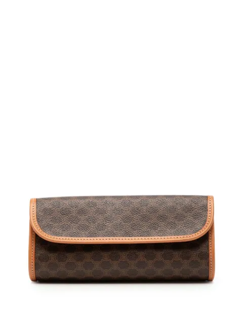 Celine Pre-Owned 20th Century Macadam Coated Canvas clutch bag Brown IQK41E9VB7F6NF3D