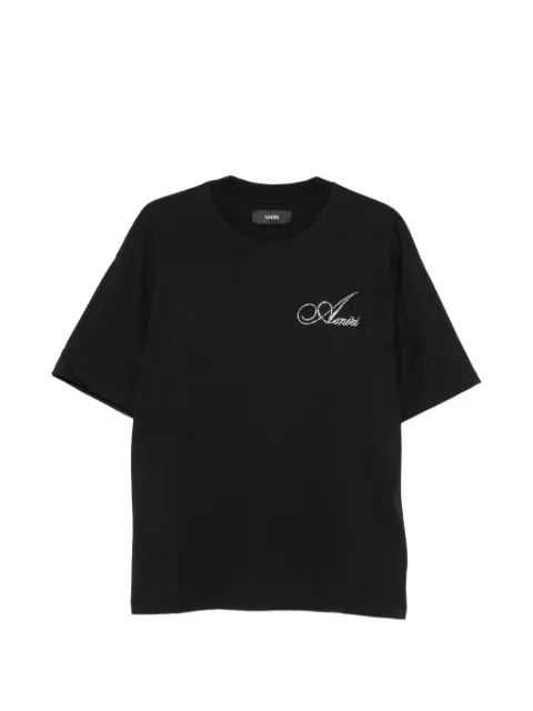 AMIRI crystal-embellished logo T-shirt Black AMTOJR1201