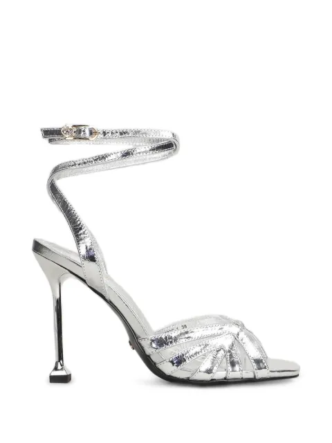Gold & Rouge Ama crinkled-effect sandals Silver AMAM