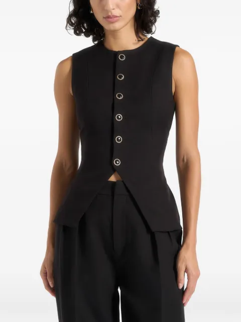 Manière De Voir Maisie tailored crew neck cinch waistcoat Black WMN4356