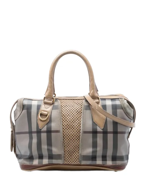 Burberry Pre-Owned 2000-2017 Smoke Check Coated Canvas Gilmoure satchel Grey GJOWJLAAEVS0WFY4