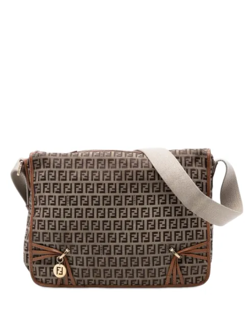 Fendi Pre-Owned 2000-2010 Zucchino Canvas F Charm crossbody bag Neutrals 1CKOURCQ7E5U2BLE