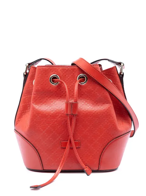 Gucci Pre-Owned 2016-2026 Diamante Leather Bright bucket bag Red 0KWQUIDXNEWE32KY