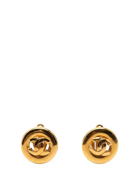 CHANEL Pre-Owned 1950-1970 CC Gold Plated Round Clip on Earrings costume earrings Gold QP469YXEZICVTSEM