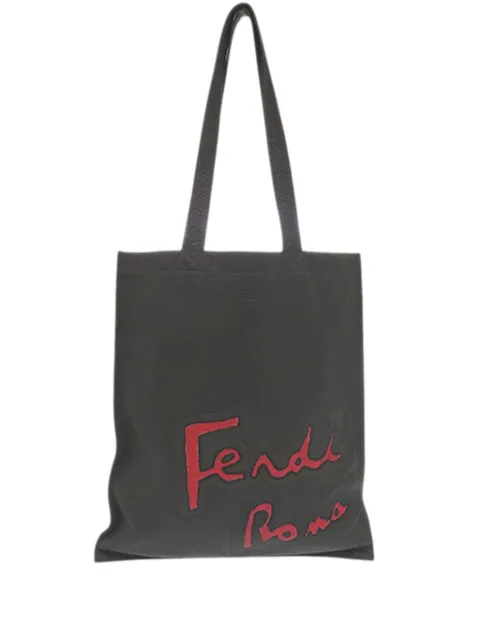 Fendi Pre-Owned 2010-2026 Leather Roma Flat tote bag Grey L9PIY7IWILVESPI0