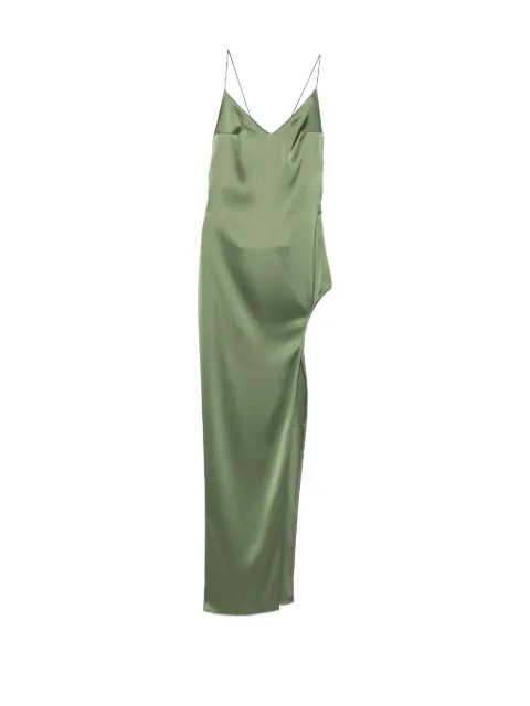 Vestiaire d'un Oiseau Libre Tri-Cut side-slit dress Green TRICUTDRESS