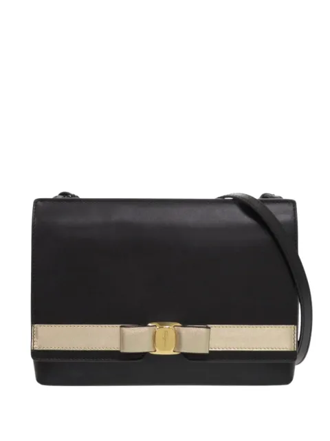 Ferragamo Pre-Owned 2000-2026 Leather Vara Bow crossbody bag Black 6LSDUOGT84GDWQCU