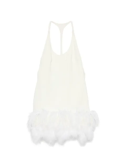 Vestiaire d'un Oiseau Libre feather-trim backless dress Neutrals FEATHERSMINIDRESS