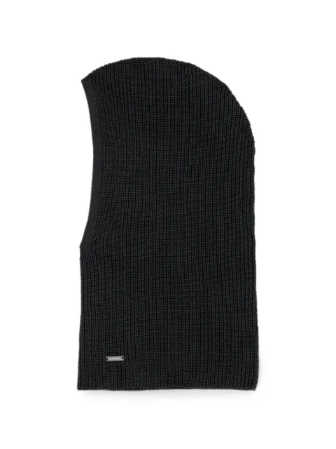 Didriksons ribbed-knit logo-plaque balaclava Black 505934