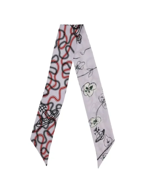 Vivienne Westwood Orb floral-print scarf Purple 8103014YW01FTJ402
