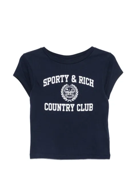 Sporty & Rich logo-print T-shirt Blue TO11176218BL1063