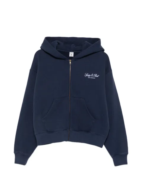 Sporty & Rich logo-embroidered zip-up hoodie Blue ST09476269BL106