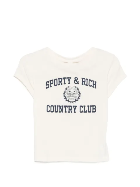 Sporty & Rich Poly logo-print T-shirt Neutrals TO11176218WH373