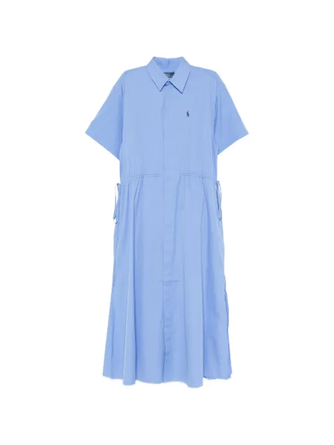 Polo Ralph Lauren logo-embroidered drawstring-waist midi shirt dress Blue 211B18195003