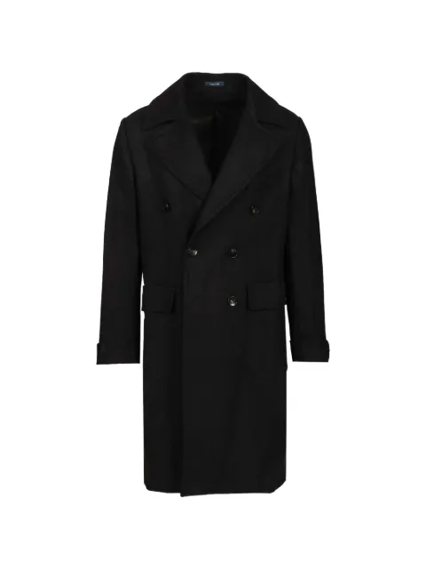 Guarinucci Ulster double-breasted coat Black CN658