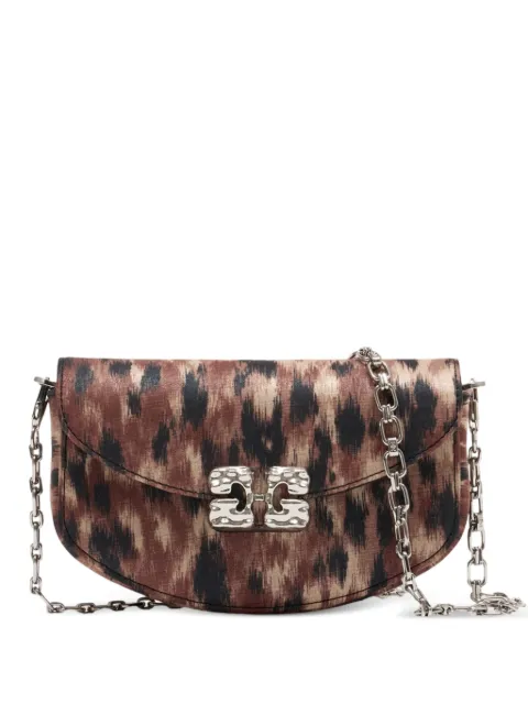 GANNI Lulu leopard-print crossbody bag Brown B2060046