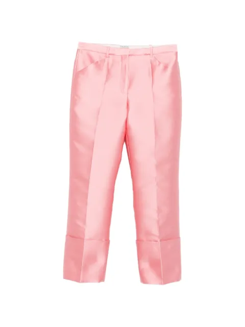 CALVIN KLEIN COLLECTION satin-finish turn-up-cuff trousers Pink VY0U411