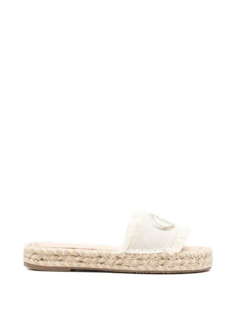 LIU JO Paros logo-plaque frayed espadrilles Neutrals SA6099TX536