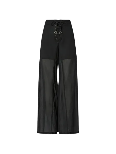 PINKO lightweight trousers with laces and texan details Black 106947A3AX