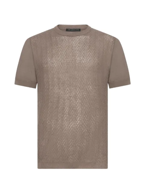 Low Brand chevron-knit T-shirt Neutrals LM26014