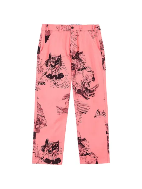 Comme des Garçons Homme Plus graphic-print trousers Pink POP017