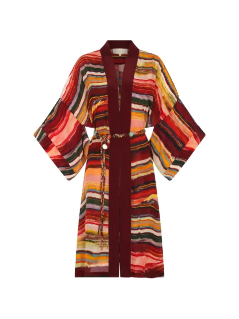 Carolina K Eden striped belted kimono Red 126SA22