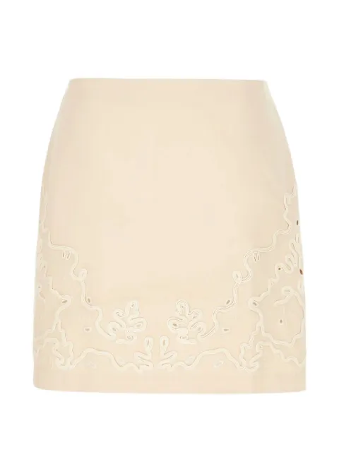 BOSS eyelet-embellished embroidered skirt Neutrals 50559269
