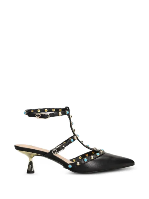 Gold & Rouge Glossy stud-embellished pumps Black GLOSSY