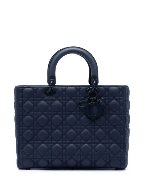 Christian Dior Pre-Owned 2019 Large Ultra Matte Calfskin Cannage Lady Dior satchel Blue BMEQW5YLQ4HT2UMD