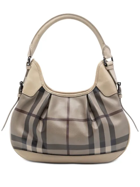 Burberry Pre-Owned 2000-2017 Smoked Check Coated Canvas Brooklyn hobo bag Neutrals 1RRUXCJ20RNNBHBZ