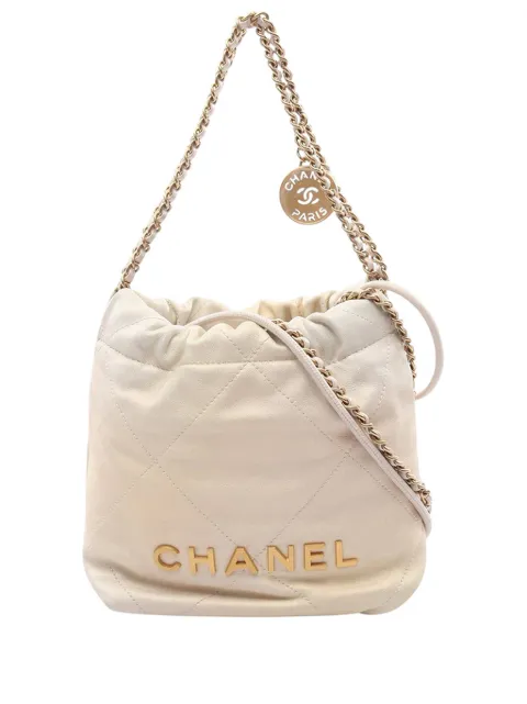 CHANEL Pre-Owned 2021-2026 Mini Shiny Calfskin 22 Handbag satchel White GT8WVVHEL9KTY493