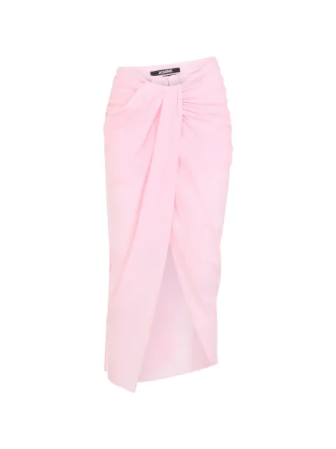 Jacquemus The Paréo draped wrap-style midi skirt Pink SKW00084BW00565