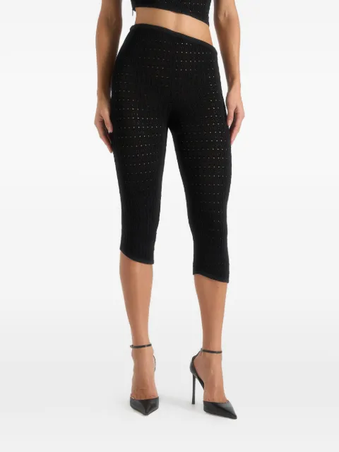 Manière De Voir Piper pointelle asymmetric capri leggings Black WMN4607