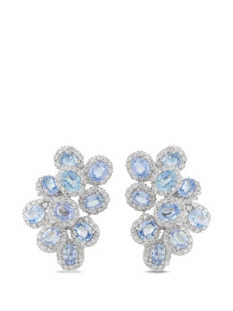 LB Exclusive sapphire and diamond clip-on earrings Silver 5434