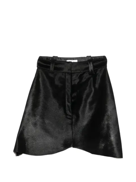 Vestiaire d'un Oiseau Libre asymmetric pony-hair effect mini skirt Black PONYMINISKIRT